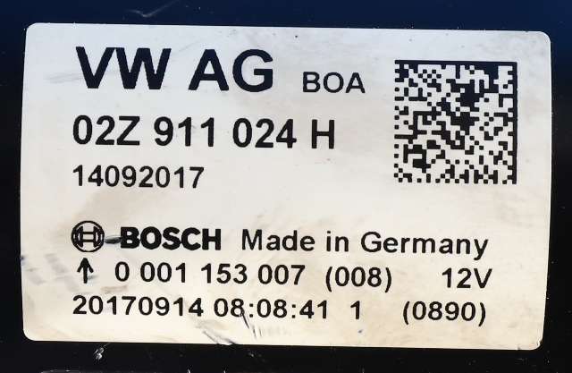 Starter diesel til VW Caddy 2015-2020 (Type III, Fase 3) (BOSCH|0 001 153 007|02Z 911 024 H|)