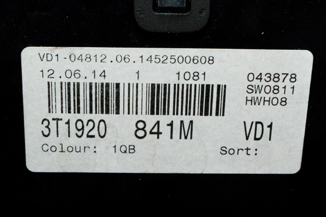 Instrumentpanel til Škoda Superb 2008-2015 (Type II)  (VAG|3T1 920 841 M|)