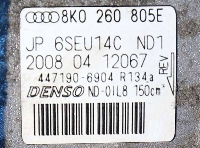 Aircondition kompressor til Audi A4 2007-2014 (Type IV) (B8) (B8) (DENSO|447190-6904|8K0 260 805 E|)
