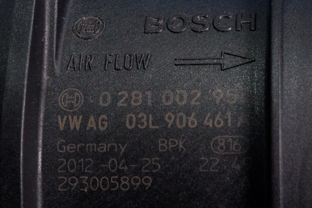 Luftmengde/luftmassemåler til Audi A4 2007-2014 (Type IV) (B8) (B8) (BOSCH|0 281 002 956|03L 906 461 A|)