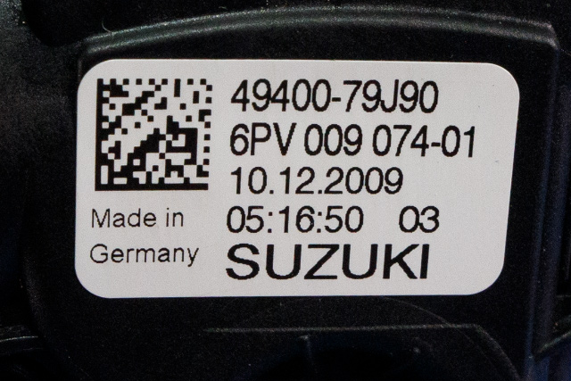 Pedal gass til Suzuki SX4 2009-2013 (Type I, Fase 2)  (HELLA|6PV 009 074-01|49400-79J90|)