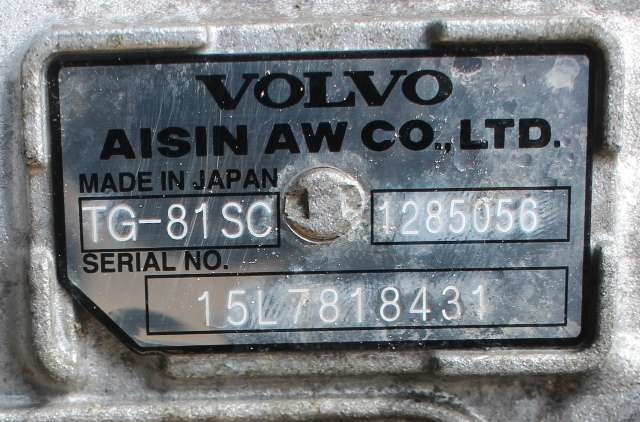 Girkasse automat til Volvo V60/V60 CC 2013-2018 (Type I, Fase 2)  (AISIN|TG-81SC|1285056|)