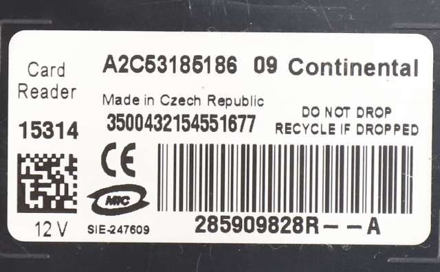Styreenhet diverse til Renault Zoe 2013-2019 (Fase 1)  (RENAULT|2859 09828R|)