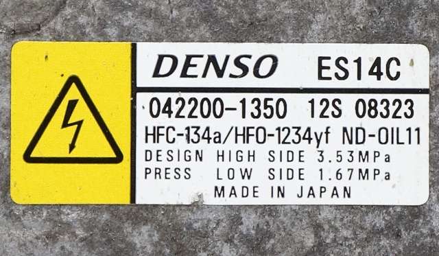 Aircondition kompressor hybrid til Toyota Yaris 2014-2020 (Type III, Fase 2)  (DENSO|042200-1350|)