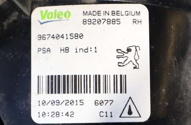 Tåkelykt høyre foran til Peugeot 308 2011-2013 (Type I, Fase 2)  (PEUGEOT|96 740415 80|)