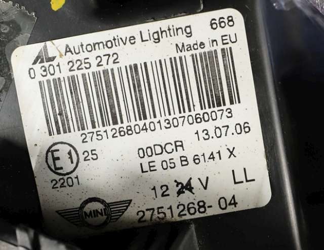 Frontlykt høyre xenon til Mini One/Cooper 2007-2014 (R55-57) (R55-57) (MINI/BMW|2 751 268|)