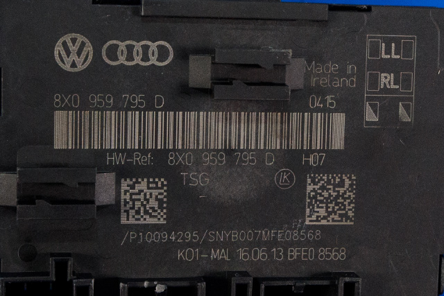 Styreenhet dør høyre bak til Audi A1 2010-2014 (Type I, Fase 1)  (VAG|8X0 959 795 D|)
