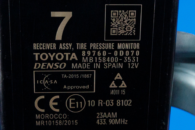 Sensor dekktrykk til Toyota Yaris 2014-2020 (Type III, Fase 2)  (TOYOTA|89760-0D070|)