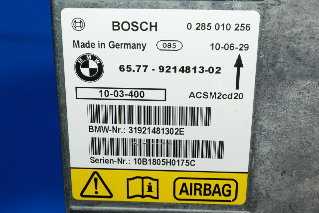 Styreenhet airbag hovedsensor til BMW X6 2008-2014 (E71/E72) (E71/E72) (BOSCH|0 285 010 256|65.77-9 214 813|)