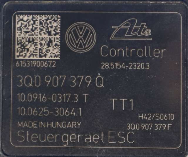ABS sentral til VW Golf VII 2012-2017 (Fase 1)  (VAG|3Q0 614 517 Q|3Q0 907 379 Q|)