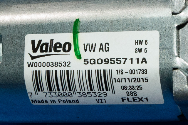 Viskermotor bakrute til VW Passat 2015-2019 (Fase 1) (B8) (B8) (VAG|5G0 955 711 A|)