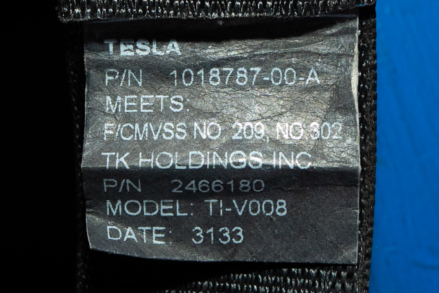 Seat Belt, Front Left til Tesla Model S 2013-2016 (Fase 1)  (TESLA|1018787-00-A|)