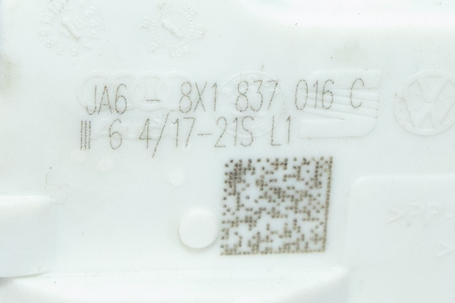 Låsekasse høyre foran til Audi A3 2016-2020 (Type III, Fase 2)  (VAG|8X1 837 016 C|)
