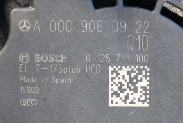 Dynamo til Mercedes C-Klasse, Coupe/Cab 2015-2018 (Fase 1) (C205) (C205) (BOSCH|0 125 711 100|A 000 906 09 22. 12 VOLT - 175 AMP|)