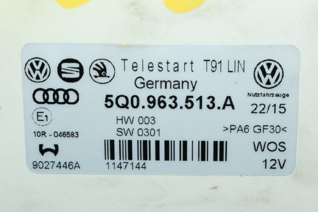 Varmeapparat diverse til VW Passat 2015-2019 (Fase 1) (B8) (B8) (WEBASTO|9027446A|5Q0 963 513 A|)