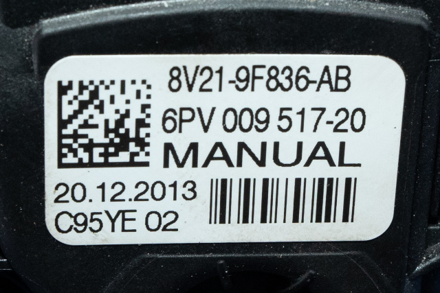 Pedal gass til Ford Fiesta 2013-2017 (Type VI, Fase 2) (HELLA|6PV 009 517-20|8V21-9F836-AB|)
