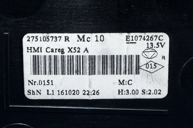 Varmeapparat betjening til Opel Vivaro B 2014-2019 (RENAULT|2751 05737R|)