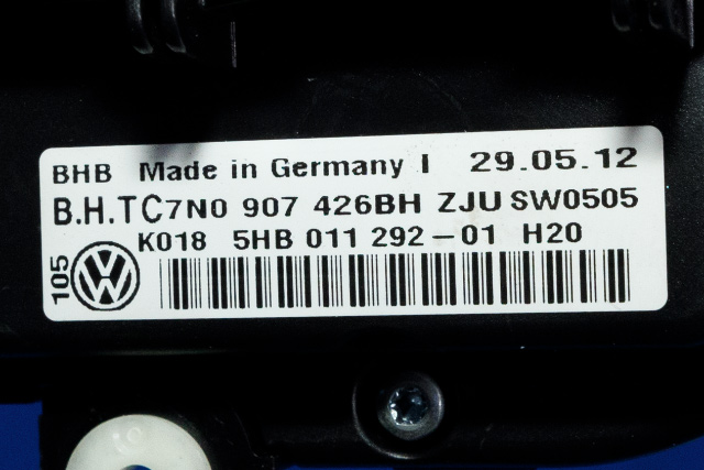 Varmeapparat betjening til VW Caddy 2010-2015 (Type III, Fase 2) (HELLA|5HB 011 292-01|7N0 907 426 BH|)