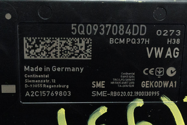 Styreenhet comfort (BCM) til Škoda Octavia 2017-2020 (Type III, Fase 2) (VAG|5Q0 937 084 DD|)