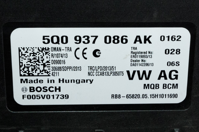 Styreenhet comfort (BCM) til VW Passat 2015-2019 (Fase 1) (B8) (B8) (VAG|5Q0 937 086 AK|)
