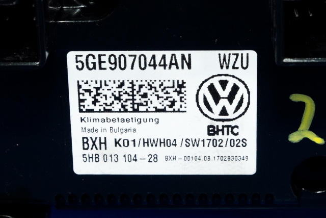 Varmeapparat betjening til VW e-Golf 2017-2020 (Fase 2)  (VAG|5GE 907 044 AN|)