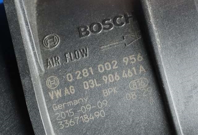 Luftmengde/luftmassemåler til VW Tiguan 2011-2016 (Type I, Fase 2)  (BOSCH|0 281 002 956|03L 906 461 A|)