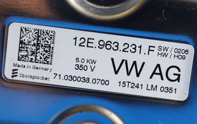Varmeapparat PTC-heater til VW Golf VII 2012-2017 (Fase 1)  (VAG|12E 963 231 F|)