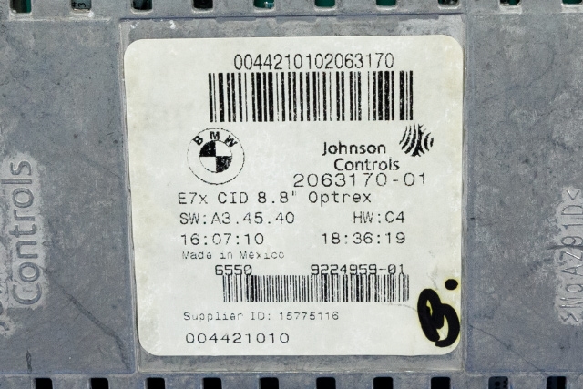 Bilstereo navigasjon skjerm til BMW X6 2008-2014 (E71/E72) (E71/E72) (BMW|2 063 170|)