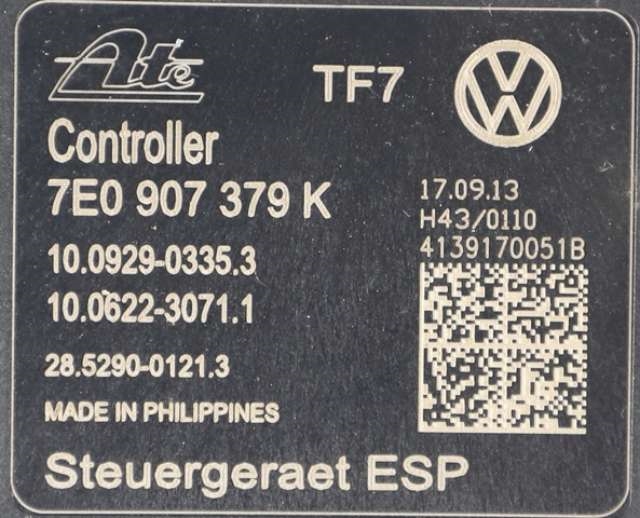 ABS sentral til VW Transporter / Caravelle 2009-2015 (Fase 2) (T5) (T5) (VAG|7E0 614 517 H|7E0 907 379 K|)