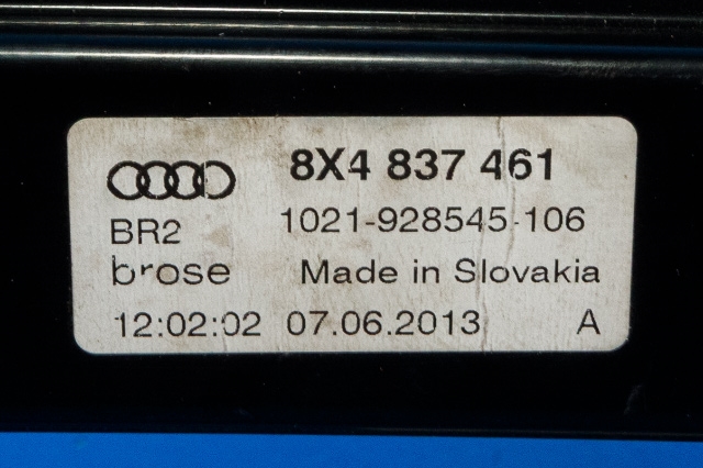 Ruteheis venstre foran til Audi A1 2010-2014 (Type I, Fase 1)  (VAG|8X4 837 461|8K0 959 801 C|)