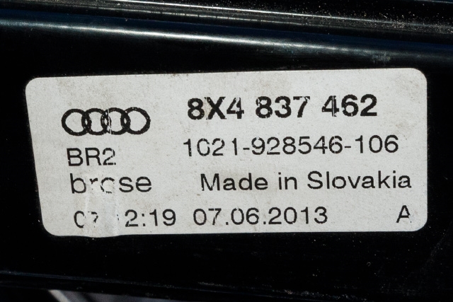 Ruteheis høyre foran til Audi A1 2010-2014 (Type I, Fase 1)  (VAG|8X4 837 462|8K0 959 802 C|)