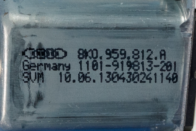 Ruteheis venstre bak til Audi A1 2010-2014 (Type I, Fase 1)  (VAG|8X4 839 461|8K0 959 812 A|)