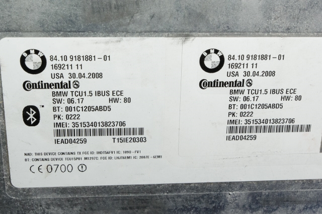 Styreenhet bluetooth til BMW X3 2007-2010 (Fase 2) (E83) (E83) (BMW|9 181 881|)