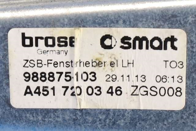 Ruteheis venstre til Smart Fortwo 2007-2014 (Type II) (W451) (W451) (MERCEDES|A 451 720 07 46|)