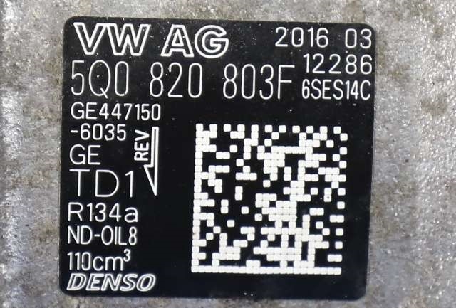Aircondition kompressor til VW Passat 2015-2019 (Fase 1) (B8) (B8) (DENSO|447150-6035|5Q0 820 803 F|)