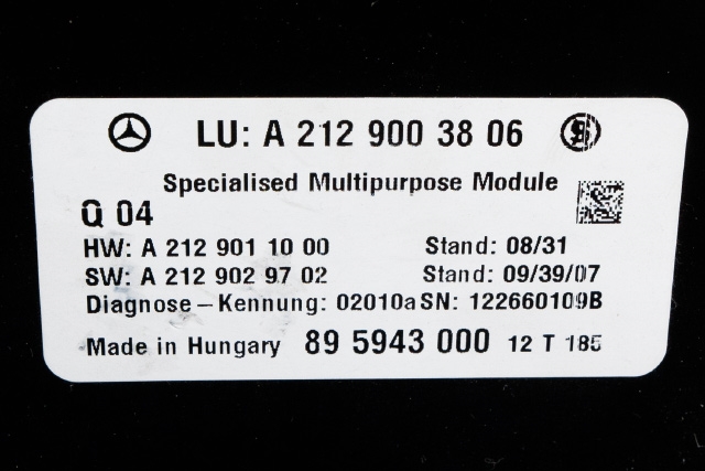 Styreenhet diverse til Mercedes B-Klasse 2011-2018 (W246) (W246) (MERCEDES|A 212 900 38 06|)