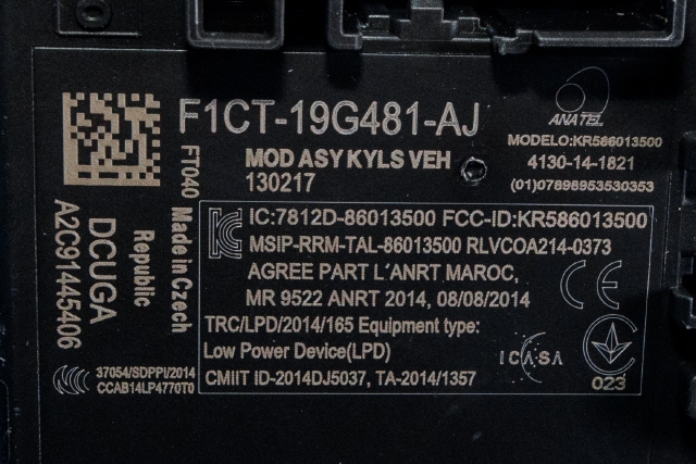Styreenhet nøkkelfri/keyless til Ford Kuga 2013-2019  (FORD|F1CT-19G481-AJ|)