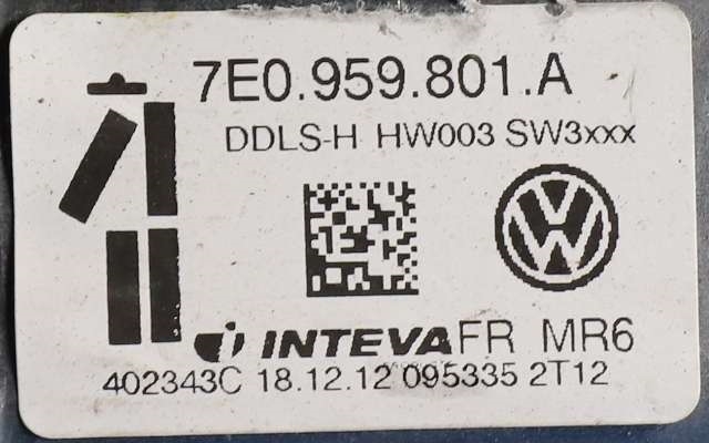 Ruteheis venstre foran til VW Transporter / Caravelle 2009-2015 (Fase 2) (T5) (T5) (VAG|7E0 959 801 A|)