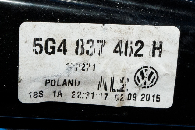 Ruteheis høyre foran til VW Golf VII 2012-2017 (Fase 1)  (VAG|5G4 837 462 H|)