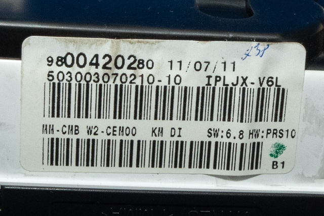 Instrumentpanel til Peugeot 508 2011-2014 (Type I, Fase 1) (PEUGEOT|98 004202 80|)
