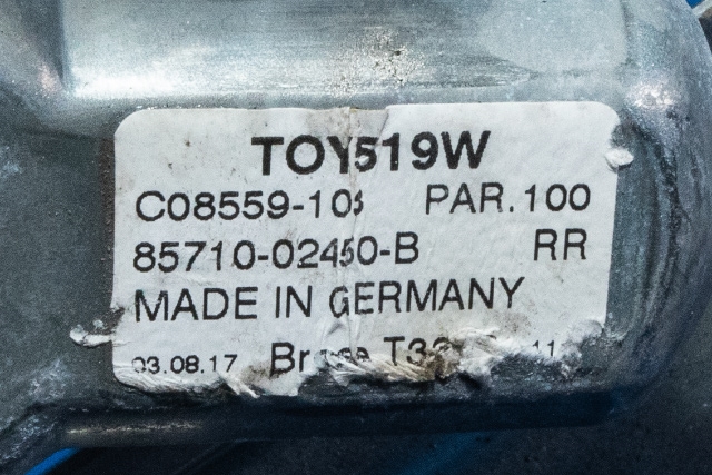 Ruteheis venstre bak til Toyota Auris 2015-2019 (Type II, Fase 2) (DENSO|961920-101|85701-02010|)