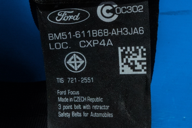 Sikkerhetsbelte bak høyre til Ford Focus, electric 2012-2018  (FORD|BM51-611B68-AH|)