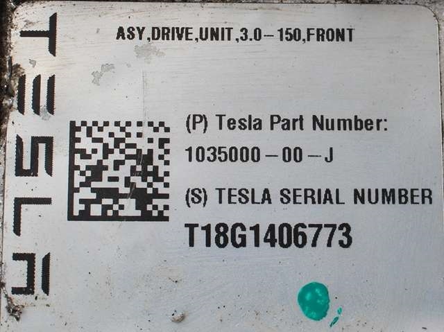 Motor elbil foran til Tesla Model S 2016-2021 (Fase 2) (TESLA|1035000-00-J|)
