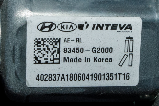 Ruteheis venstre bak til Hyundai Ioniq Electric 2016-2019 (Fase 1) (HYUNDAI|83450-G2000|)