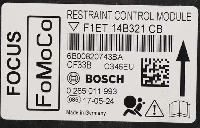 Styreenhet airbag hovedsensor til Ford Focus, electric 2012-2018 (BOSCH|0 285 011 993|F1ET-14B321-CB|)