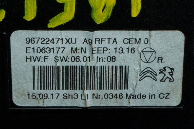Varmeapparat betjening til Peugeot 2008 2013-2019 (Type I)  (PEUGEOT|96 722471 XU|)