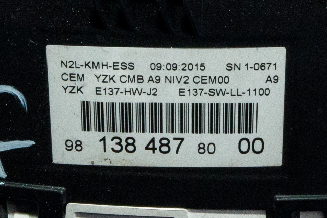 Instrumentpanel til Peugeot 2008 2013-2019 (Type I) (PEUGEOT|98 138487 80-00|)
