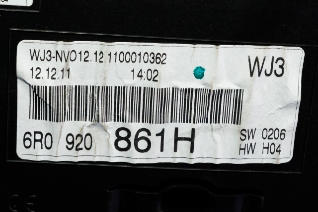 Instrumentpanel til VW Polo 2009-2014 (Type V, Fase 1) (VAG|6R0 920 861 H|)