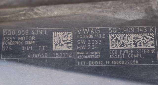 Tannstang elektrisk til VW Passat 2015-2019 (Fase 1) (B8) (B8) (VAG|3Q1 423 050 P|5Q0 909 143 K|)