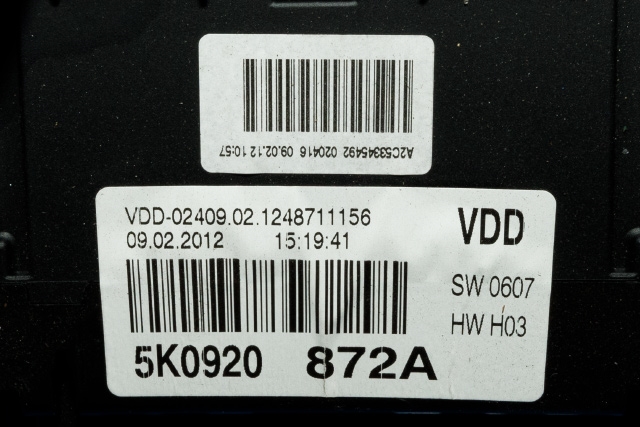 Instrumentpanel til VW Golf VI 2008-2012 (VAG|5K0 920 872 A|)